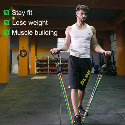 Expander Yoga Exercise Fitness Rubber Tubes Band Stretch Training Home Gyms Workout Elastic Pull Rope  Resistance Bands